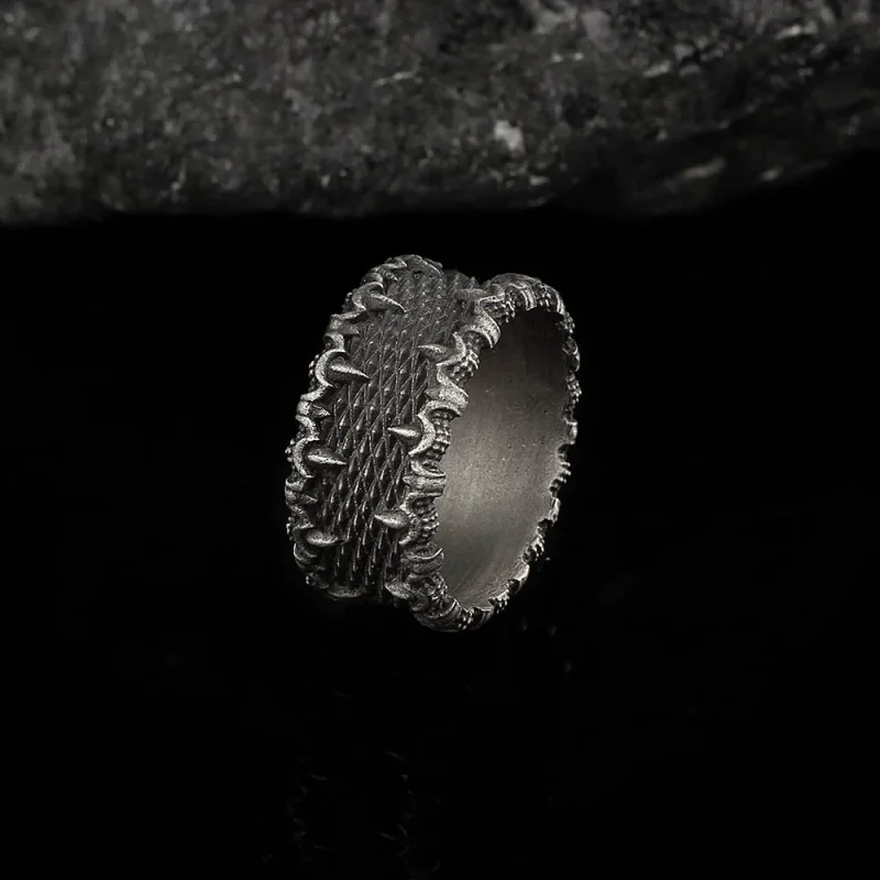 خاتم فضة رجالي عيار 925 نسج الفضة بتصميم أنيق